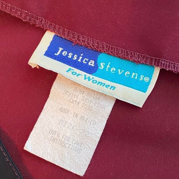 Vintage Maroon and Black Button Up Abstract 80s Shirt Size 22 - Picture 3 of 7